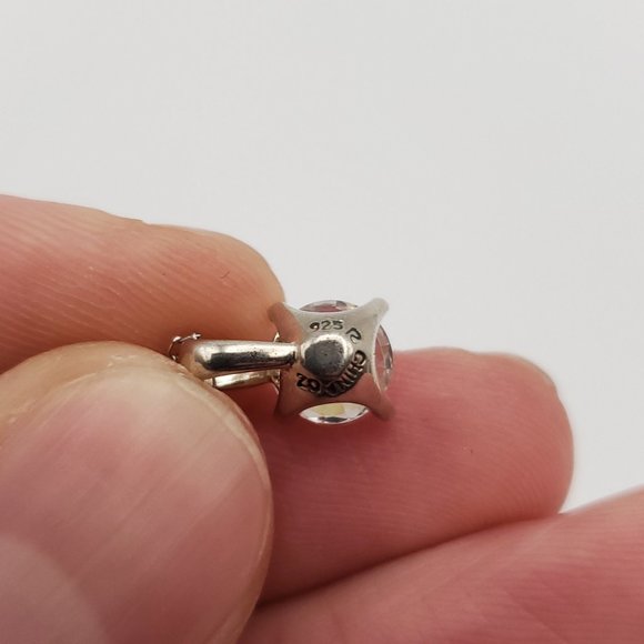 18 Inch 925 Sterling Silver Cute Brilliant Single Cubic Zirconia Necklace - Picture 4 of 7